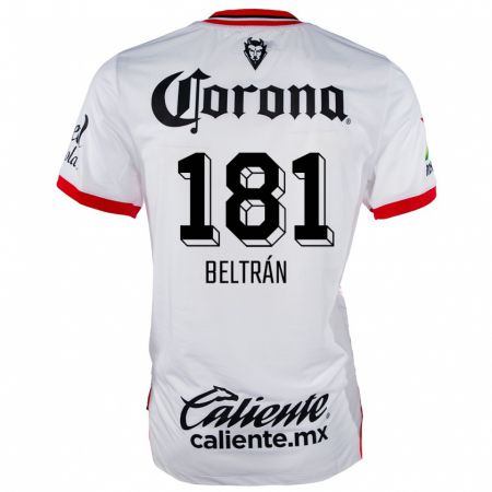 Kandiny Niño Camiseta Ronaldo Beltrán #181 Blanco Rojo 2ª Equipación 2024/25 La Camisa México