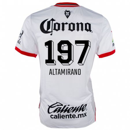 Kandiny Niño Camiseta Óscar Altamirano #197 Blanco Rojo 2ª Equipación 2024/25 La Camisa México