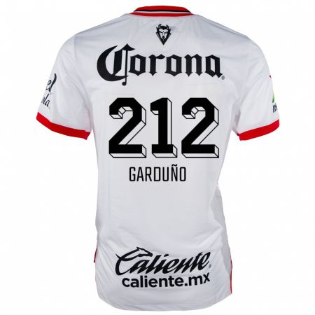 Kandiny Kinderen Carlos Garduño #212 Wit Rood Uitshirt Uittenue 2024/25 T-Shirt België