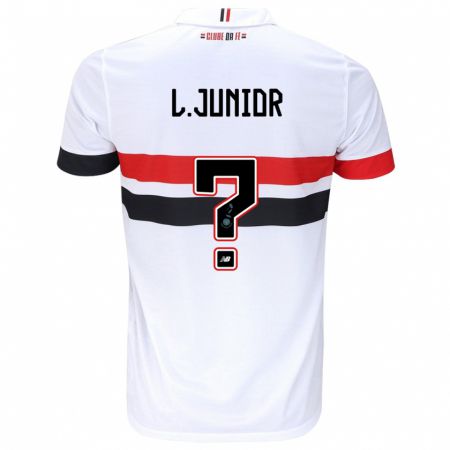 Kandiny Uomo Maglia Luciano Junior #0 Bianco Rosso Nero Kit Gara Home 2024/25 Maglietta