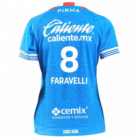 Kandiny Uomo Maglia Lorenzo Faravelli #8 Cielo Blu Kit Gara Home 2024/25 Maglietta