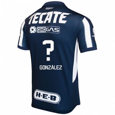 Kandiny Hombre Camiseta Irvin González #0 Azul Rojo Blanco 1ª Equipación 2024/25 La Camisa