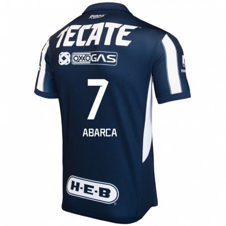 Kandiny Hombre Camiseta Vidalia Abarca #7 Azul Rojo Blanco 1ª Equipación 2024/25 La Camisa México