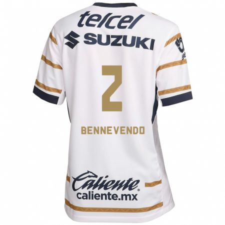 Kandiny Hombre Camiseta Pablo Bennevendo #2 Obsidiana Blanca 1ª Equipación 2024/25 La Camisa