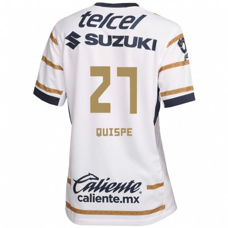 Kandiny Hombre Camiseta Piero Quispe #27 Obsidiana Blanca 1ª Equipación 2024/25 La Camisa