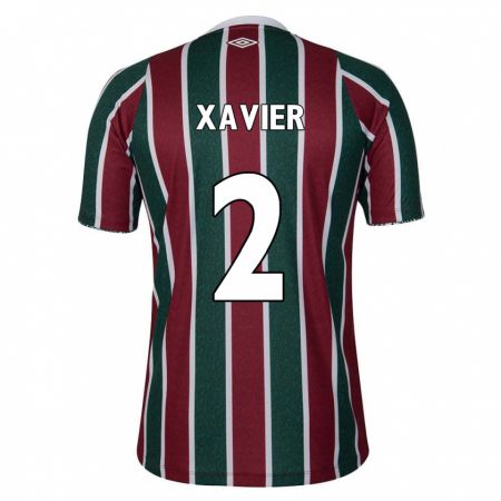 Kandiny Hombre Camiseta Samuel Xavier #2 Verde Granate Blanco 1ª Equipación 2024/25 La Camisa