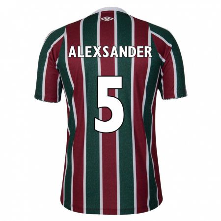 Kandiny Hombre Camiseta Alexsander #5 Verde Granate Blanco 1ª Equipación 2024/25 La Camisa