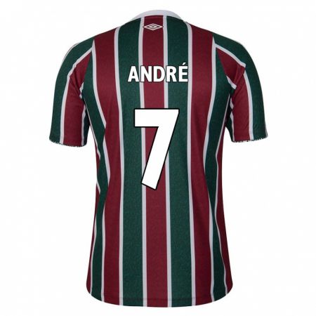 Kandiny Hombre Camiseta André #7 Verde Granate Blanco 1ª Equipación 2024/25 La Camisa