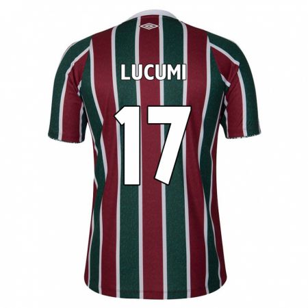 Kandiny Hombre Camiseta Jan Lucumi #17 Verde Granate Blanco 1ª Equipación 2024/25 La Camisa