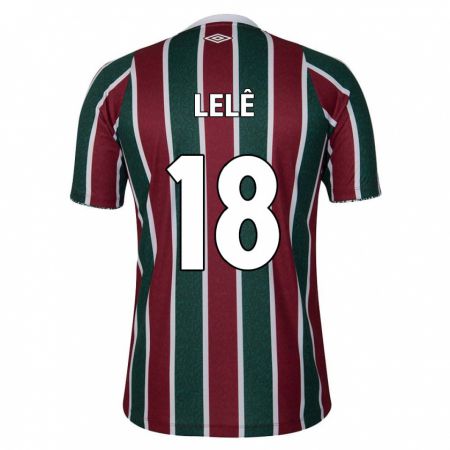 Kandiny Hombre Camiseta Lelê #18 Verde Granate Blanco 1ª Equipación 2024/25 La Camisa