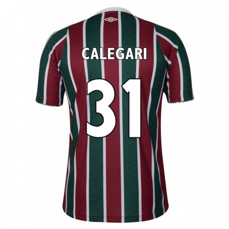 Kandiny Hombre Camiseta Calegari #31 Verde Granate Blanco 1ª Equipación 2024/25 La Camisa