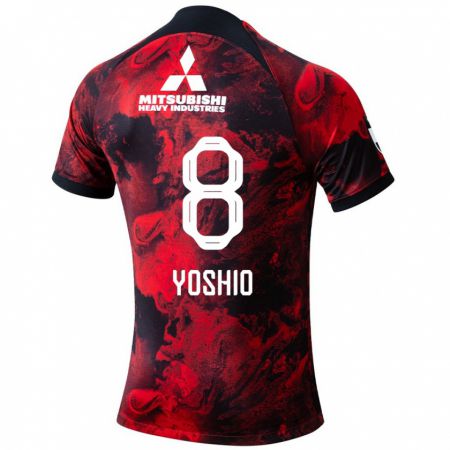 Kandiny Uomo Maglia Yoshio Koizumi #8 Rosso Nero Kit Gara Home 2024/25 Maglietta