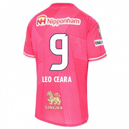 Kandiny Heren Léo Ceará #9 Roze Wit Thuisshirt Thuistenue 2024/25 T-Shirt