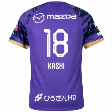 Kandiny Heren Yoshifumi Kashiwa #18 Paars Wit Thuisshirt Thuistenue 2024/25 T-Shirt België