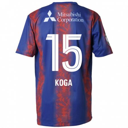 Kandiny Hombre Camiseta Shun Koga #15 Azul Rojo 1ª Equipación 2024/25 La Camisa