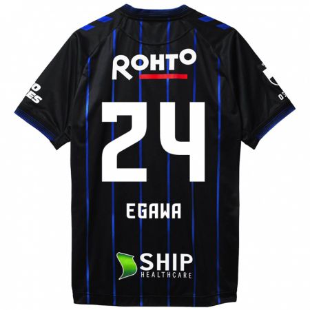 Kandiny Uomo Maglia Yusei Egawa #24 Nero Blu Kit Gara Home 2024/25 Maglietta