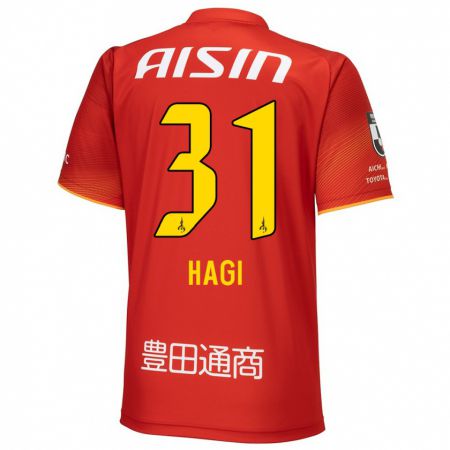 Kandiny Uomo Maglia Hiroaki Hagi #31 Rosso Bianco Giallo Kit Gara Home 2024/25 Maglietta