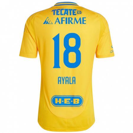 Kandiny Heren David Ayala #18 Goud Geel Thuisshirt Thuistenue 2024/25 T-Shirt België