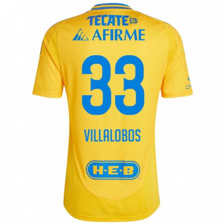 Kandiny Heren Vania Villalobos #33 Goud Geel Thuisshirt Thuistenue 2024/25 T-Shirt België