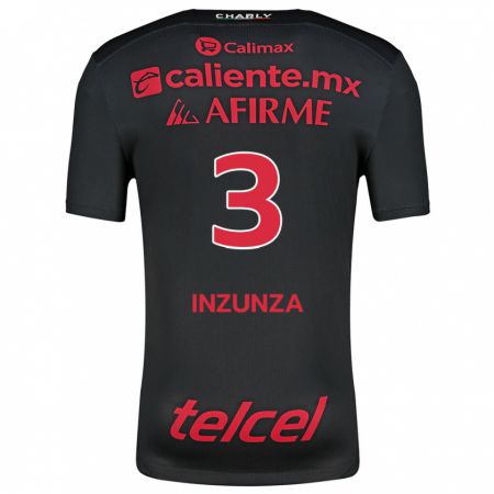 Kandiny Hombre Camiseta Rafael Inzunza #3 Negro Rojo 1ª Equipación 2024/25 La Camisa