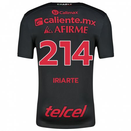 Kandiny Hombre Camiseta Oliver Iriarte #214 Negro Rojo 1ª Equipación 2024/25 La Camisa