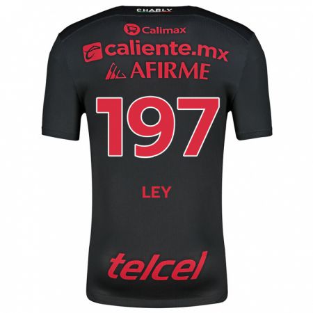 Kandiny Hombre Camiseta Emanuel Ley #197 Negro Rojo 1ª Equipación 2024/25 La Camisa