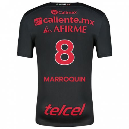 Kandiny Hombre Camiseta Ammanda Marroquin #8 Negro Rojo 1ª Equipación 2024/25 La Camisa