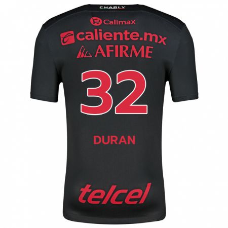 Kandiny Hombre Camiseta Ailed Duran #32 Negro Rojo 1ª Equipación 2024/25 La Camisa