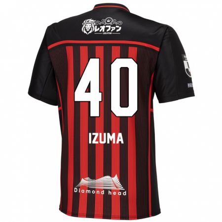 Kandiny Uomo Maglia Shido Izuma #40 Rosso Nero Kit Gara Home 2024/25 Maglietta