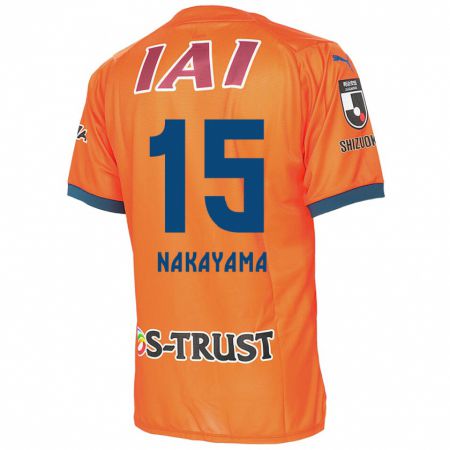 Kandiny Uomo Maglia Atsuki Nakayama #15 Arancione Blu Kit Gara Home 2024/25 Maglietta