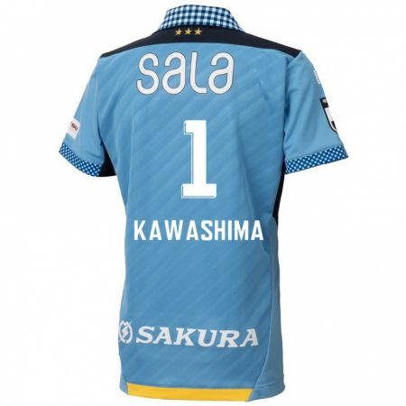 Kandiny Heren Eiji Kawashima #1 Blauw Zwart Thuisshirt Thuistenue 2024/25 T-Shirt