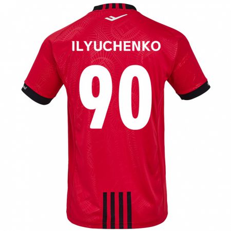 Kandiny Heren Stanislav Ilyuchenko #90 Rood Zwart Thuisshirt Thuistenue 2024/25 T-Shirt België