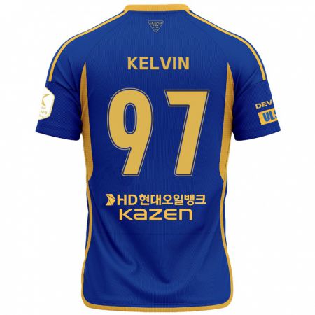 Kandiny Heren Kelvin #97 Blauw Geel Thuisshirt Thuistenue 2024/25 T-Shirt