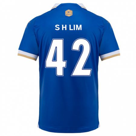 Kandiny Hombre Camiseta Hyun-Sub Lim #42 Azul Blanco 1ª Equipación 2024/25 La Camisa