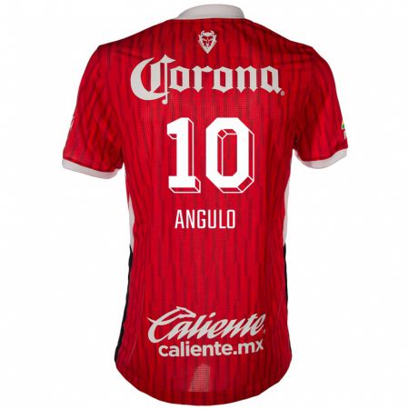 Kandiny Hombre Camiseta Jesús Angulo #10 Rojo Blanco 1ª Equipación 2024/25 La Camisa