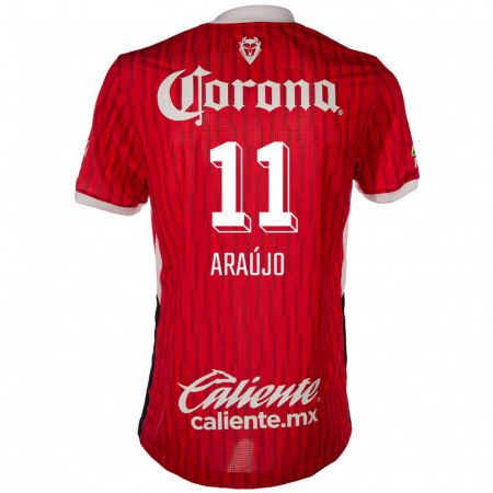 Kandiny Uomo Maglia Maximiliano Araújo #11 Rosso Bianco Kit Gara Home 2024/25 Maglietta