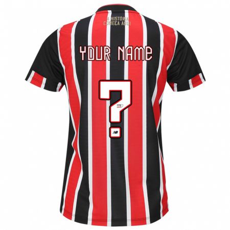 Kandiny Uomo Maglia Il Tuo Nome #0 Nero Rosso Bianco Kit Gara Away 2024/25 Maglietta