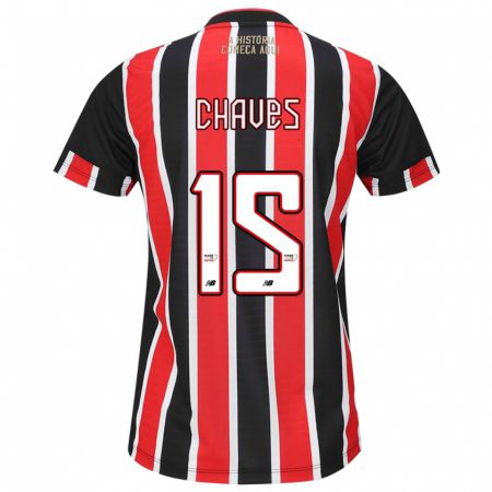 Kandiny Uomo Maglia Carol Chaves #15 Nero Rosso Bianco Kit Gara Away 2024/25 Maglietta