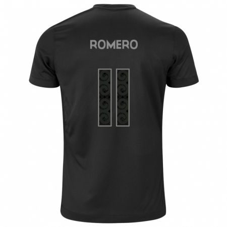 Kandiny Uomo Maglia Ángel Romero #11 Nero Kit Gara Away 2024/25 Maglietta