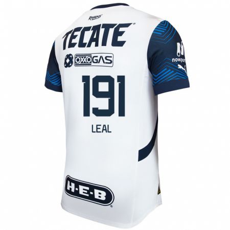 Kandiny Hombre Camiseta Jesús Leal #191 Blanco Azul 2ª Equipación 2024/25 La Camisa México