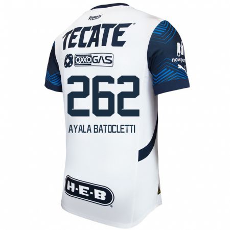 Kandiny Heren Nahuel Ayala Batocletti #262 Wit Blauw Uitshirt Uittenue 2024/25 T-Shirt België