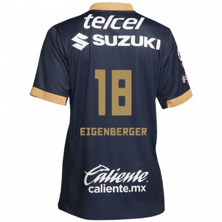 Kandiny Heren Chandra Eigenberger #18 Obsidiaan Goud Wit Uitshirt Uittenue 2024/25 T-Shirt