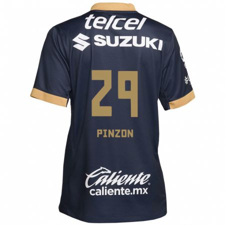 Kandiny Heren Liceth Pinzon #29 Obsidiaan Goud Wit Uitshirt Uittenue 2024/25 T-Shirt