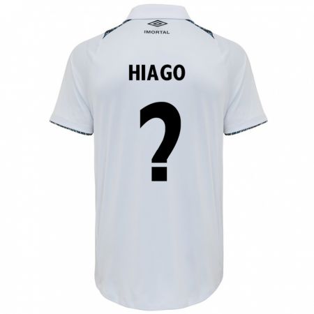 Kandiny Hombre Camiseta Hiago Santos #0 Blanco Azul 2ª Equipación 2024/25 La Camisa