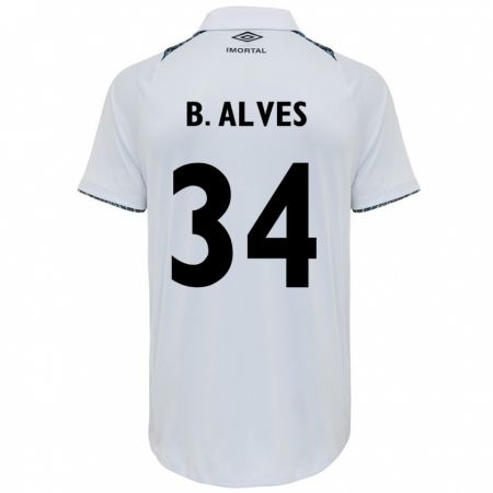 Kandiny Hombre Camiseta Bruno Alves #34 Blanco Azul 2ª Equipación 2024/25 La Camisa