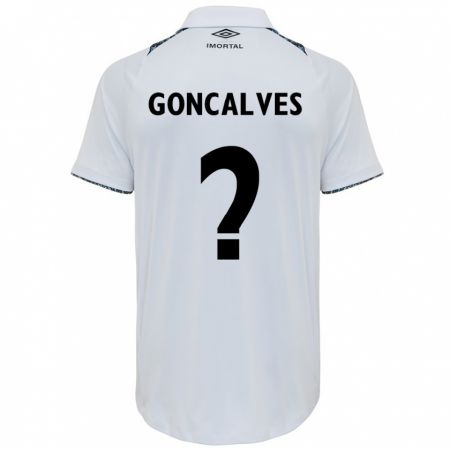 Kandiny Hombre Camiseta Matheus Gonçalves #0 Blanco Azul 2ª Equipación 2024/25 La Camisa