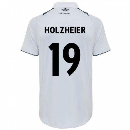 Kandiny Uomo Maglia Agostina Holzheier #19 Bianco Blu Kit Gara Away 2024/25 Maglietta