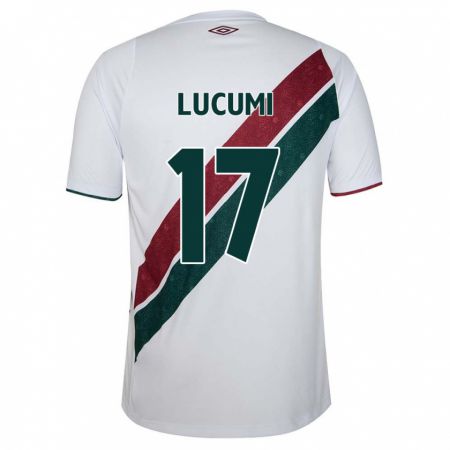 Kandiny Hombre Camiseta Jan Lucumi #17 Blanco Verde Granate 2ª Equipación 2024/25 La Camisa