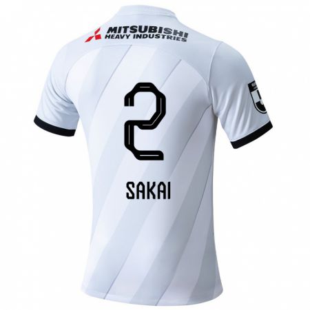 Kandiny Uomo Maglia Hiroki Sakai #2 Bianco Grigio Kit Gara Away 2024/25 Maglietta