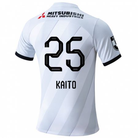 Kandiny Uomo Maglia Kaito Yasui #25 Bianco Grigio Kit Gara Away 2024/25 Maglietta